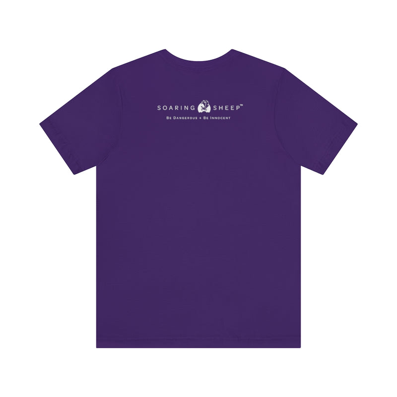 T-shirt mockup - Narrow Is The Path - Back - Purple