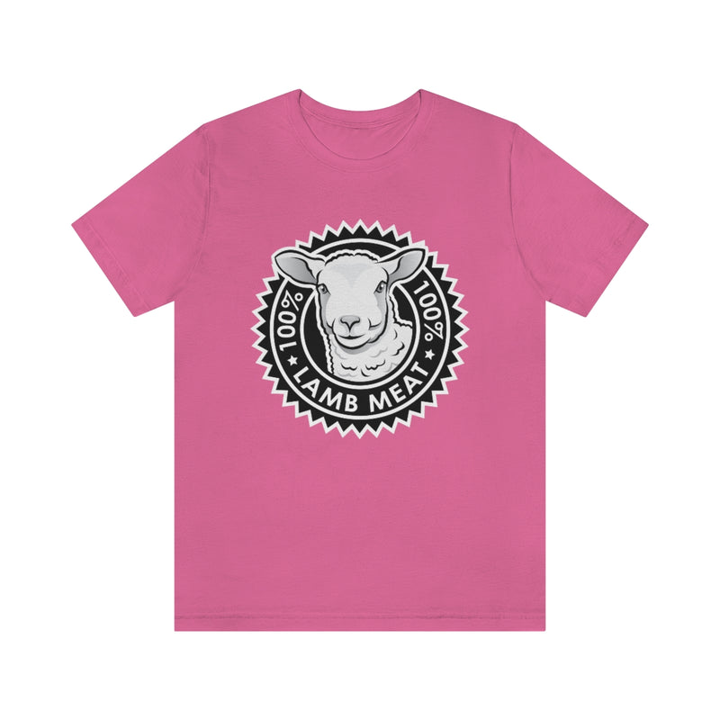 T-shirt mockup - 100% Lamb Meat - Front - Pink